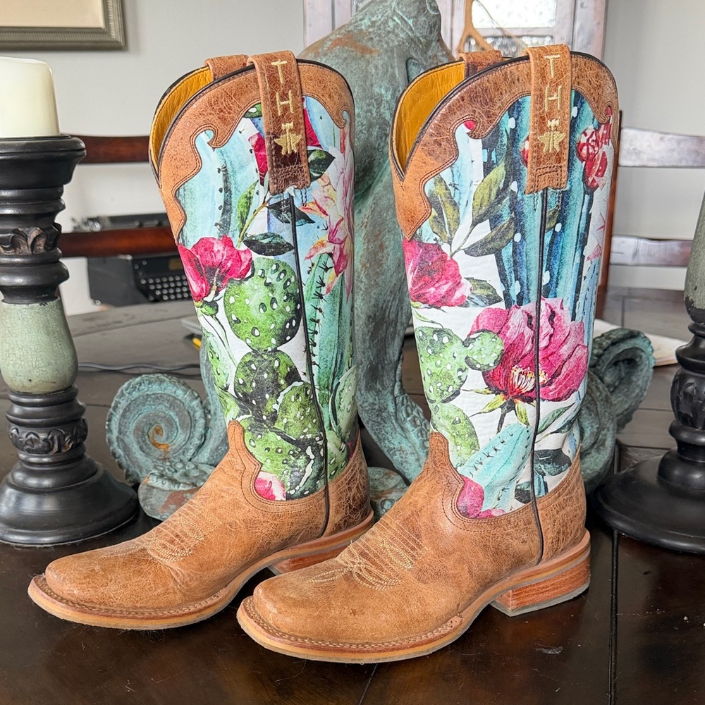 TIN HAUL Floral Cactus Cactilicious cowboy western boots 6.5 - Picture 4 of 8